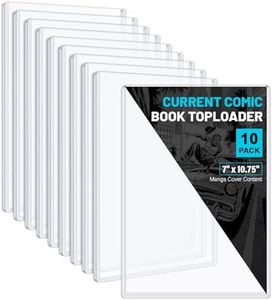 WorkArc 10ct Current Comic Book Toploader, Hard Crystal Clear Comic Book Sleeves, Modern Comic Book Display Sleeves, Premium PVC Comic Book Holder, Comic Book Protector for Storage, Collection