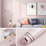 Livelynine Pastel Pink Wallpaper Stick and Peel for Bedroom Girls Room Kids Women Matte Pink Contact Paper for Cabinets Desk Removable Pink Wall Paper Sticker Peel and Stick Vinyl Wrap 40CMX2M