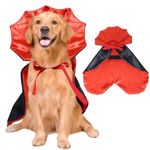 ROSAUI Halloween Pet Cape for Dogs, Red & Black 60cm Cloak with Cool Neck Shield, Adjustable Neck Strap & Velcro Fastening – Perfect for Halloween Costume Parties & Pet Fancy Dress