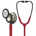 3M Littmann Classic III Monitoring Stethoscope, Champagne - Finish Chestpiece, Burgundy Tube, Smoke Stem and Headset, 69 cm, 5864