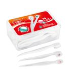 KUGUAN Disposable Mini Toothbrush Travel Toothbrushes with Toothpaste Portable for Portable for Work or Travel Mint (Mint Peach, 48 count-2pack)