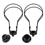 WEAVERBIRD 2 Pack Lamp Shade Holder, Black Round Light Bulb Holder, Lamp Shade Light Bulb Clip Adapter with Shade Attaching Finial Top for Clip On Light Bulbs (Black)