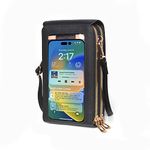 GEARONIC Small Crossbody Bags for Women, Small Cell Phone Purse, Handbags Wallet with Credit Card Slots, Phone Purse-black