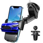 Josnown Car Phone Holder and Super Stable Air Vent Clip, 3 in 1 Universal Dashboard Windscreen Air Vent Mount for Most Smartphones from 3.7''-6.8''