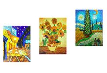 Fokenzary Hand Painted Oil Painting on Canvas Vincent Van Gogh Classical Famous Artworks 3 Panels Combination Wall Decor Framed Ready to Hang(12x16inx3pcs)