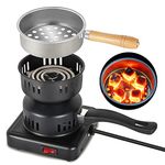 REAMIC Electric Charcoal Burner Suitable for Shisha Hookah Coconut Coal 500W Hot Plate Black