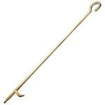 FLAMELY 25" Brass Plated Iron Fireplace & Pit Poker, Fireplace Tool Accessory, Chimney Poker Indoor & Outdoor for Camping, Rust Resistant Finish with a Golden Touch