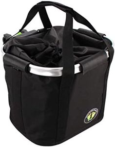Franquihogar - Cesta de Bicicleta Plegable Extraíble Multiusos - Impermeable Tela Oxford - Fácil Instalación - Cierre Seguridad, Negro, Tela Oxford