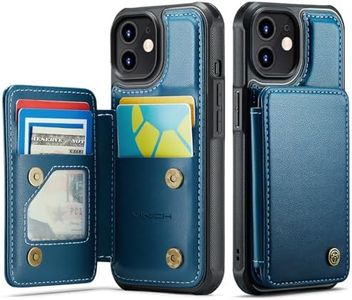 Vinich for iPhone 12/12 Pro Wallet Case with Card Holder, RFID Blocking Credit Slots Kickstand Shockproof Phone Cover for Women Men, Blue
