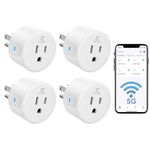 Smart Plug 5GHz, EIGHTREE Smart Plug Works with Alexa & Google Home, 5GHz & 2.4GHz WiFi Compatible, with Remote Control & Timer Function (4)