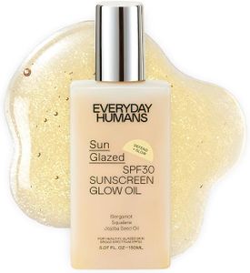 Everyday Humans Sun Glazed SPF30 Sheer Body Glow Oil with Gold Mica | Hydrating Non-Sticky Glowing UV Protection Cruelty Free 5.1 Fl Oz | Bergamot, Squalane, Jojoba Seed Oil | UVA/UVB Broad Spectrum