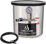 ABLAZE 3 Gallon Tempered Glass Lid Stainless Steel Vacuum Chamber Perfect for Stabilizing Wood, Degassing Silicones, Epoxies (3 Gallon)