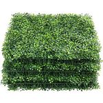 Yaheetech Artificial Boxwood Hedge Panels, 6CS Plastic Faux Greenery Ivy Leaf Screening Privacy Fence Wall Landscaping Garden Home Balcony, Indoor/Outdoor Decoration, 50x50cm, Green