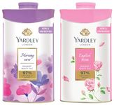 Yardley London English Rose Perfumed Talc for Women, 250g powder&Yardley London Morning Dew Perfumed Talc for Women, 250g powder