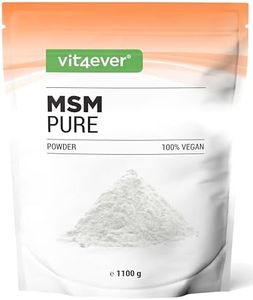 Vit4ever MSM en polvo - 1,1 kg (1100g) - Metilsulfonilmetano cristalino 99,9% puro - Factor de malla 40-80 - Azufre orgánico - Vegano