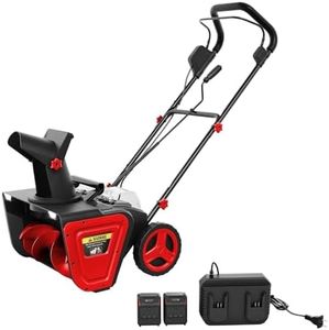 Garvee 20" Snow Blower Cordless - Brushless Motor 23FT Throwing Distance, 180° Rotating Chute Walkways Driveways Snow Thrower Blaster Dual LED Lights(with 2 * 4.0Ah Batteries)