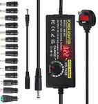 3V~24V 6A Adjustable Power Supply 144W Universal Power Adapter with 5.5 x 2.1mm Tip, 3V 5V 6V 9V 12V 15V 18V 19V 20V 24V 100-240V AC to DC Power Supply Converter for LED Strip Light