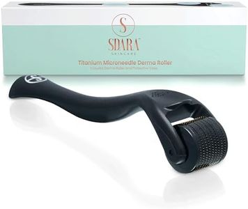 Sdara Black Derma Roller Microneedling Roller for Beard Growth, Scalp, Face - Brighten,Rejuvenating,Smoothening for Men and Women- Includes Free Storage Case