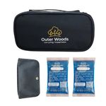 Outer Woods Insulin Cooling Travel Pouch for Diabetics with Two Ice Gel Packs - Black | Cold Pack for Insulin | Insulin Carrier Bag | Keep Insulin Safe and Cool for 6 to 8 Hours