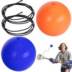 RunNico 2 Pack Lacrosse Training Ball with Ropes - Lacrosse Training Equipment - Lacrosse Rebounders for Youth Fits All Sticks