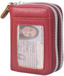 NGIL Small Zippered Faux Leather Wallet for Women, Accordion-Style Card Slot Women Wallet, RFID Blocking Credit Card Holder Wallet, Card Cases & Money Organizers (Red)