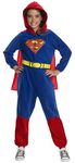 DC Super Heroes Girl's Superman Onesie Costume Jumpsuit, Medium