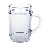 AIOS Set of 4 Unbreakable Polycarbonate Stackable Beakers with Handle (300ml/10.6oz). Ideal for Hot Drinks & Cold Drinks.