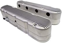 A-Team Performance - GM LS Finned Cast Aluminum Valve Covers with Coil Mounts and Covers - Compatible with Chevy Small Block SB V8 293 325 376 427 Satin