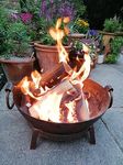 3 in 1 BBQ Fire Pit Kadai Steel Cooking Bowl - 40cm Dia. Authentic Hand Made Steel Indian Karai with stand and grill