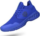 Giniros Mens Slip On Walking Shoes Non Slip Running Shoes Breathable Workout Shoes Lightweight Gym Sneakers, Sapphire Blue, 11