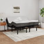 Blissful Nights e3 Split King Adjustable Bed Base Frame with 10" Medium Firm Gel Infused Memory Foam Mattress