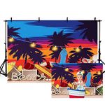 MEHOFOND 7x5ft Summer Beach Backdrop Tropical Seaside Palm Tree Sunset Photo Backdrops Family Festival Party Decorations Sailboat Light Photography Background Cake Smash Banner Photo Studio Props