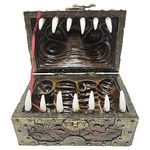 Grinning Gargoyle Poly Die Box - Leather and Metal Effect Mimic Chest - Container Holds up to 6 Sets of Polyhedral D&D Dice - Storage for D and D Dice set - Dungeons and Dragons DnD RPG Accessory Gift