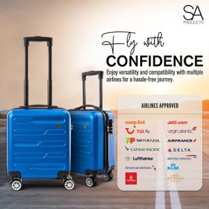 SA Products Cabin Suitcase – Blue Lightweight Carry-On Luggage