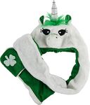 Adults Saint Patrick's Day Irish Unicorn Plush Hat Costume Accessory White