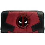 Deadpool Anti-Hero Suit Up Outfit Metal Emblem Purse Clutch Coin Pocket & Card Holder, Red