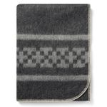 Inca Wall - Thick Alpaca Wool Blanket Heavyweight Camping Outdoors Indoors Soft Peru Twin Size New Ethnic Design (Dark Gray/Soft Gray, Twin Size)