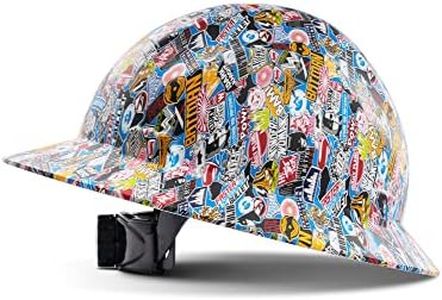 LANON Full Brim Hard Hat, OSHA Construction Work Approved, Premium Multicolor Design, FRP Safety Helmet with 4 Point Adjustable Ratchet Suspension, Class C