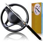 Turnart Steering Wheel Lock Universal Car Lock Anti-Theft Device Retractable Steering Lock with 3 Keys for Auto/Truck/SUV/Van(Black)