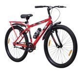 Hero Next 24T Single Speed Mountain Bicycle for Mens | Rigid Suspension | Integrated Carrier | V Brake | Quick Release Seat (Red-Black)