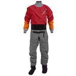 VZKAK Dry Suits for Men in Cold Water Kayaking,Demanding Whitewater Paddling,River Snorkeling,Ocean Padding,Neoprene Diving/Zipper (Red, M)