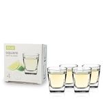 True Square Shot Glasses, Reusable Shot Glasses, Perfect for Whiskey, Vodka, and Tequila, Party Shot Cups, Set of 4, 1.5 oz.