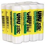 UHU Stic Permanent Clear Application Glue Stick, 0.29 oz, 12 Sticks per Pack (99450)