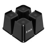 JONHWI Bed Risers, Oversized Furniture Risers, 8 inch Raise Blocks for Bed Couch Desk Sofa Table Lifts, Furniture Legs Lifters Support up to 6000 Lbs (Black, 4 Pack Set)