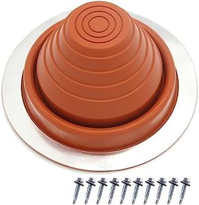 CHOOSEU Bright Red Silicone Rubber Boot Metal Roof Pipe Flashing，with Flexible Round Base Seals for High Temp Pipe，Fits Pipe OD 2-1/4"to5"
