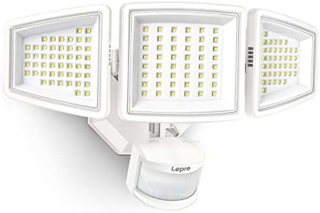 Lepro LED Security Lights, Outdoor Motion Sensor Light, Flood Lights with 3 Adjustable Heads, 270° Wide Lighting Angle, 27W 3200LM Super Bright, IP65 Waterproof for Yard Porch Garage, White