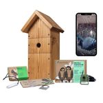 Green Feathers WiFi Birdbox Camera, 1080p HD Smart Camera with Recording and Night Vision, Garden Wildlife Camera for Bird Watching, Wildlife Viewing on Phone - Complete Pack