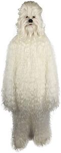 LongHairy Warrior Ape Military Leader Resistance Fighter Yeti - White Cosplay Costume and Wig, Multiple Color Options (Large/XL)