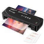 Bonsaii A4 Laminator Machine Set - Includes 50 Laminating Pouches (30x A4, 10x A5, 10x A6), with Never Jam Technology, Dual Heat Settings, High-Speed Laminating, Max A4 Size Width, Black, L418-C