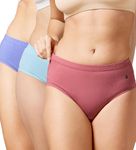 URBAN ADVENTURE Hipster Panties for Women Mid Waist High Coverage Premium Ultra Soft Cotton Spandex with Concealed Waistband and StayFresh Treatment (in, Alpha, XL, Regular, Rose-Lavender-Ice Blue)